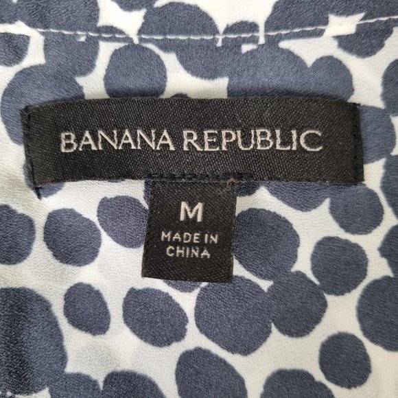 Banana Republic Long-Sleeve Dot-Print Shirt Dress Size M - Picture 7 of 16